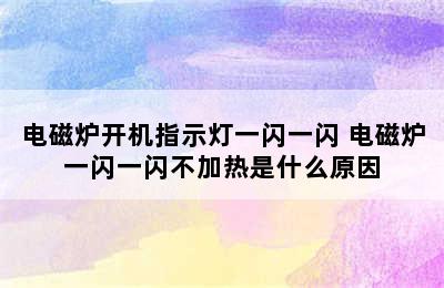 电磁炉开机指示灯一闪一闪 电磁炉一闪一闪不加热是什么原因